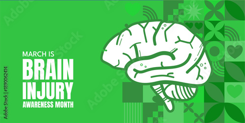 Brain injury awareness month banner -vector illustration
