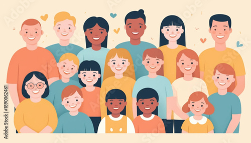 Flat illustration about Down syndrome awareness, inclusive and positive theme