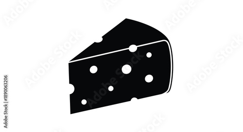 A black silhouette of swiss cheese with holes isolated on white silhouette