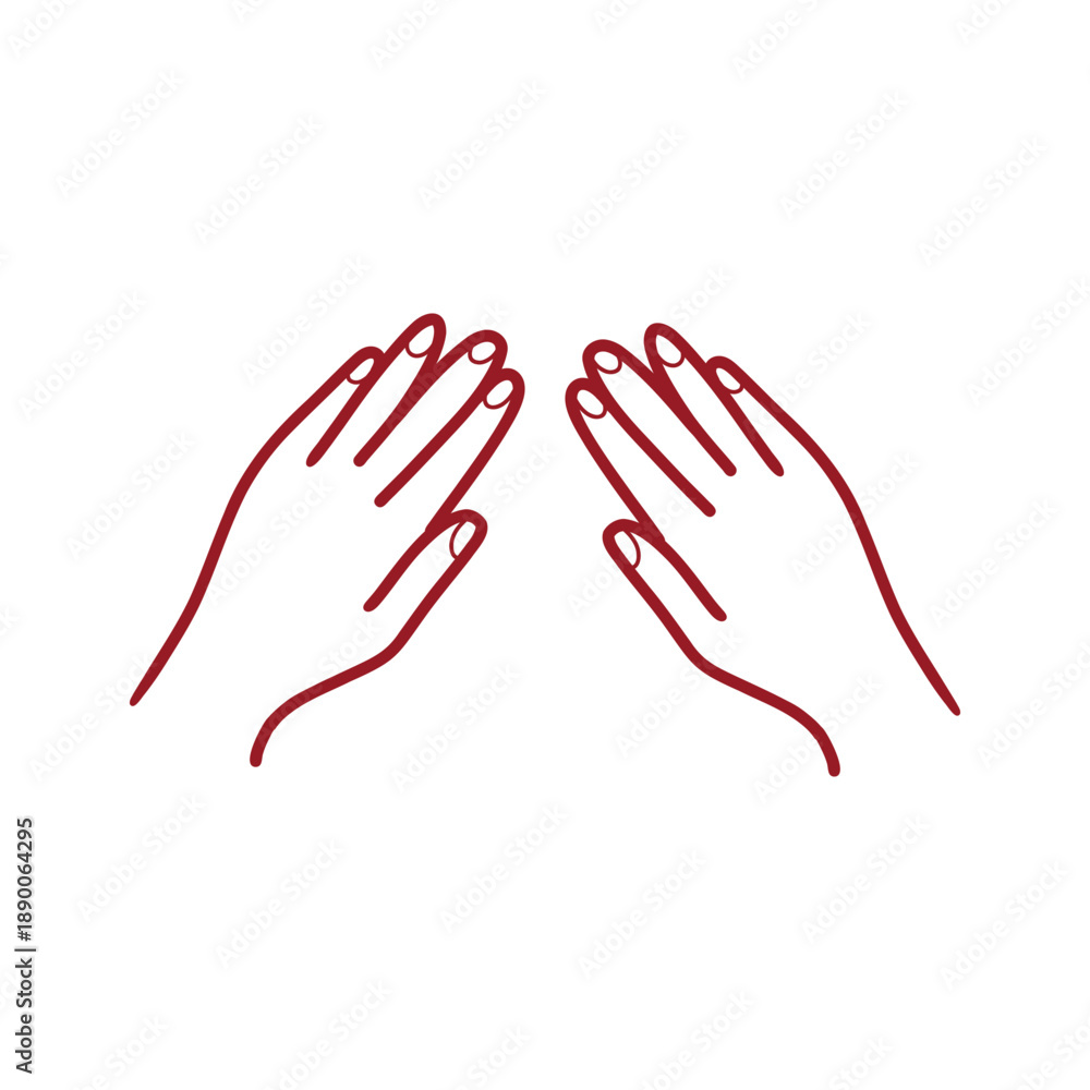 Fototapeta premium Hands giving a massage icon. Flat style. Thin outline.
