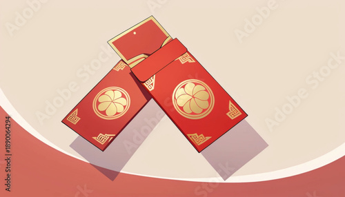 vector icon of a red envelope (hongbao), Chinese New Year