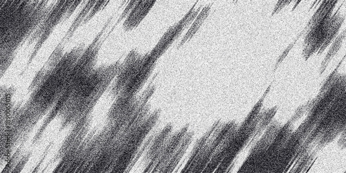 Abstract monochrome textured background with diagonal brush strokes and grainy effect creating a dynamic and artistic visual element for design projects