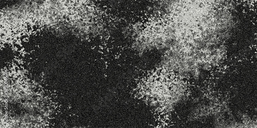 Abstract monochrome textured background with speckled dark and light gray granular patterns creating a dynamic and organic feel for graphic design projects Keywords: abstract, monochrome, texture