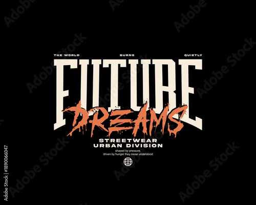 Urban streetwear typography style Graphic tee design templates