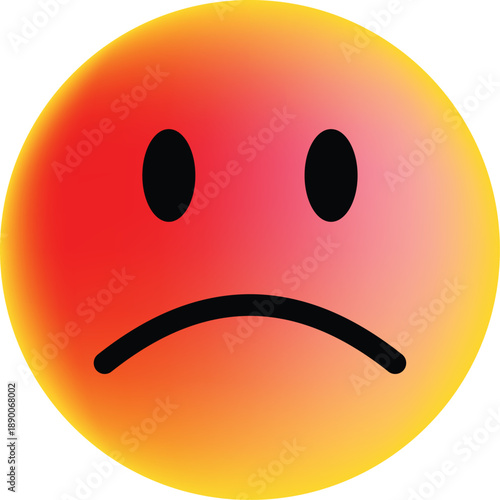 Sad Face Emoji Icon – Gradient Emotional Expression Vector