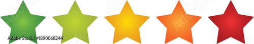 Star Rating Scale – Gradient Evaluation Icons from Green to Red Vector