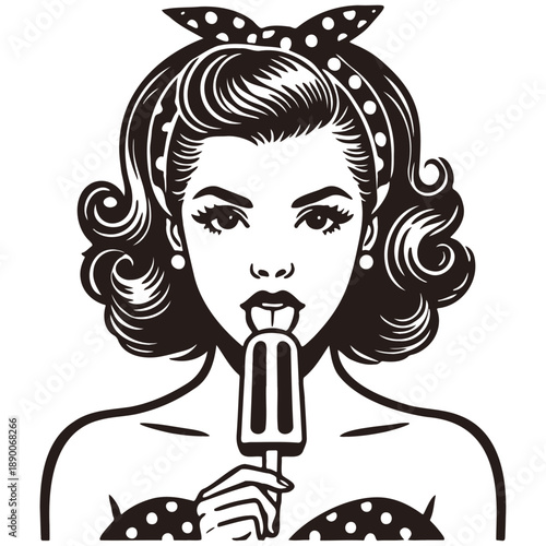 Vintage Sassy Lady Illustration.