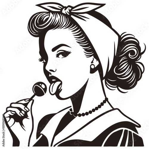 Vintage Sassy Lady Illustration.