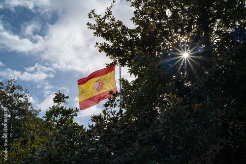 Flag of Sapin square Colon, Madrid