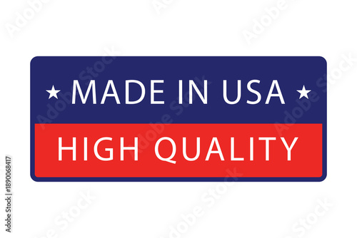 Made in USA Label – High Quality Patriotic Badge with Stars and Stripes