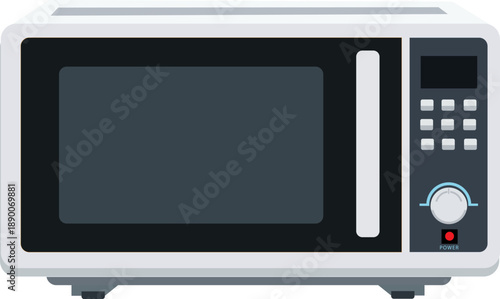 Modern Digital Microwave Oven Vector Illustration Isolated on White Background