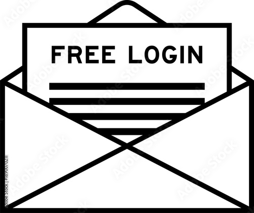 Envelope and letter sign with word free login as the headline
