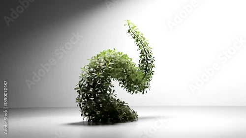 Green Plant Sculpture Twisting Shape Studio.