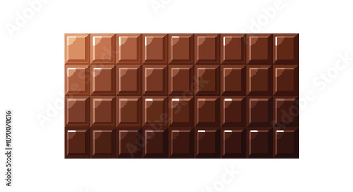 Delicious brown milk chocolate bar divided into perfectly rectangular segments ready for eating or confectionery use