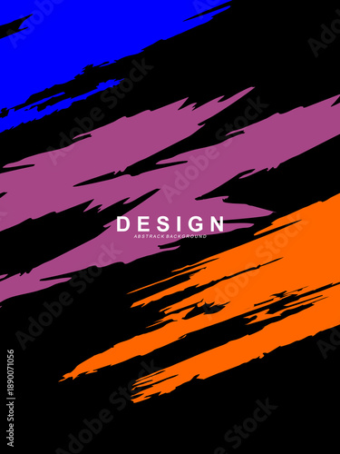 Vector illustration. Hand drawn style overlay. Abstract dirty black color layers on black background. Messy ink brushstrokes. Design for posters, covers, layouts, photo frames, social media stories, e