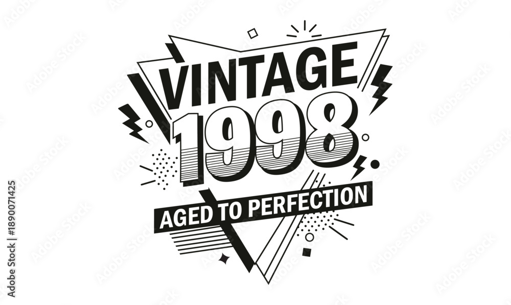 Obraz premium vintage 1998 aged to perfection t shirt design