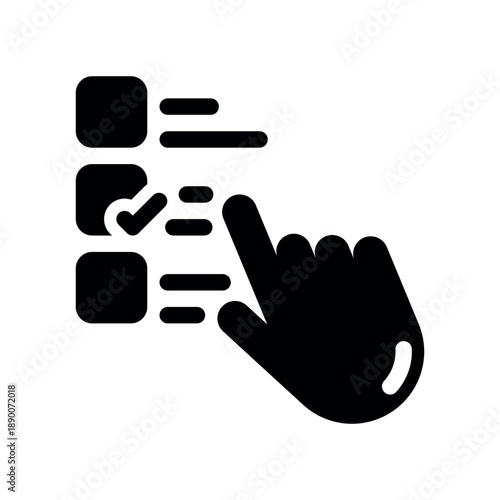 Hand Selecting Options From Bulleted List Icon