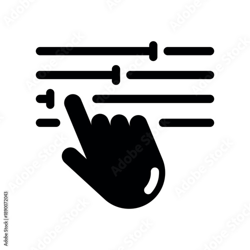 Hand Finger Adjusting Horizontal Settings Sliders