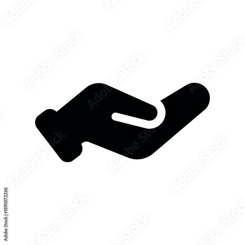 Open Hand Palm Silhouette Offering Support Icon