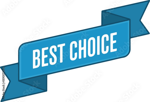 Blue best choice ribbon banner design element for product marketing and promotion