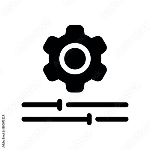 Configuration Settings Gear with Slider Lines