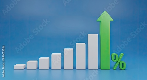 Wallpaper Mural Graph showing positive growth trend with percentage symbol Torontodigital.ca