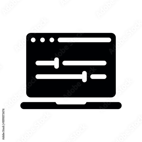 Laptop Audio Settings Sliders Icon