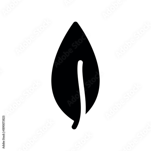 Single Natural Leaf Silhouette Icon