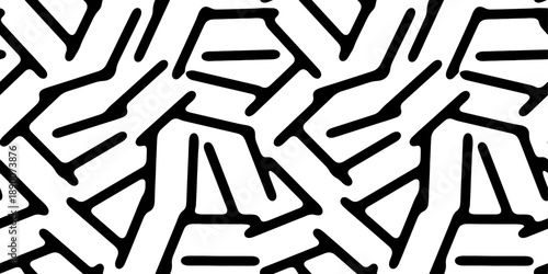 Timeless monochrome abstract vector geometric seamless background