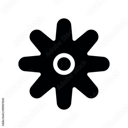 Flower Shaped Rounded Gear Icon