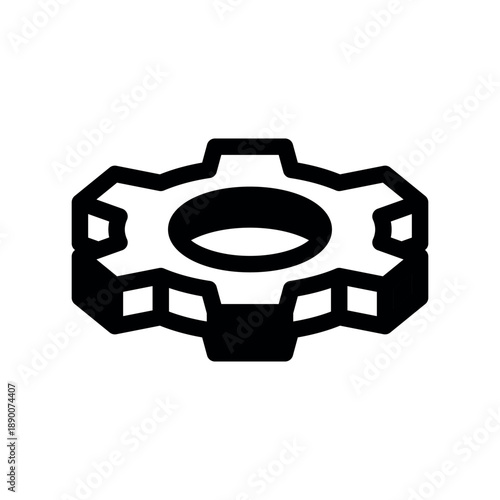 Isometric 3D Mechanical Gear View Icon