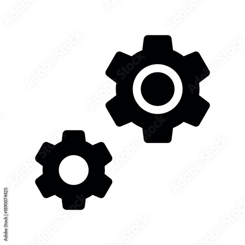 Dual Gear Interaction Mechanism Icon