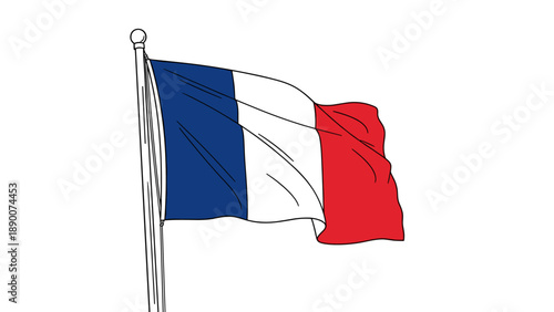 French national flag waving in the wind with bold tricolor design