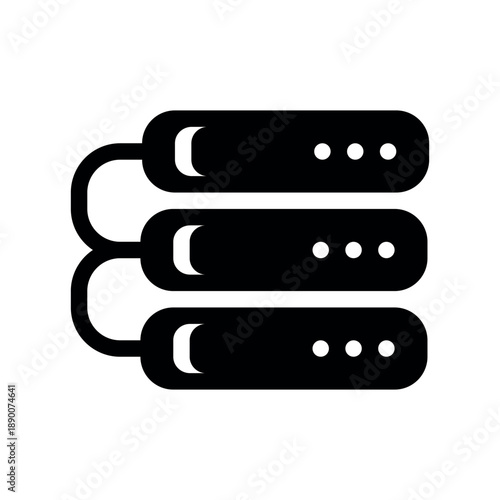 Data Server Rack Silhouette Icon