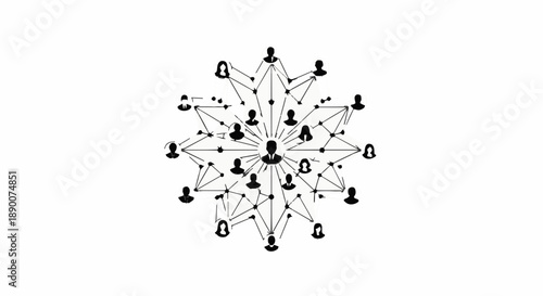 Abstract network of interconnected people symbolizing community and communication.
