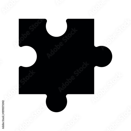 Single Jigsaw Puzzle Piece Silhouette Icon