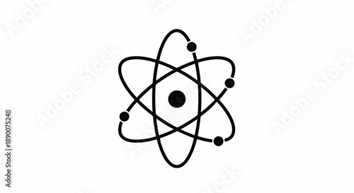 Simple atomic structure diagram representing scientific discovery and research.