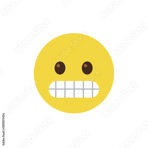 Grimacing Face with clenched teeth nervousness, embarrassment awkwardness expression nervous emoji symbol sign icon vector illustration isolated flat eek