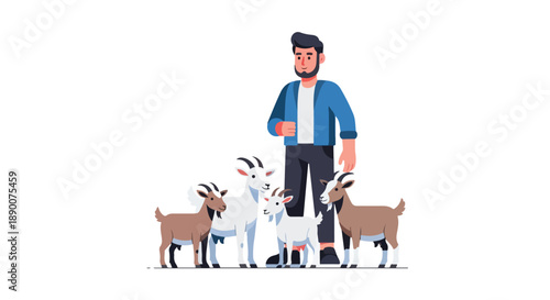 Student with backpack and book in various poses