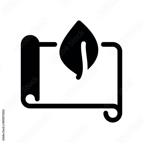 Ecological Manuscript Scroll Vector Symbol