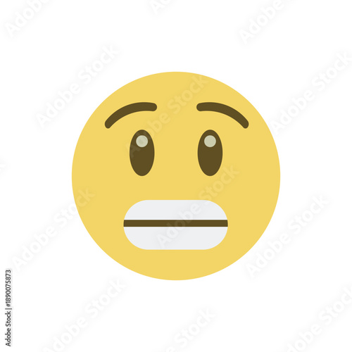 Grimacing Face with clenched teeth nervousness, embarrassment awkwardness expression nervous emoji symbol sign icon vector illustration isolated flat eek