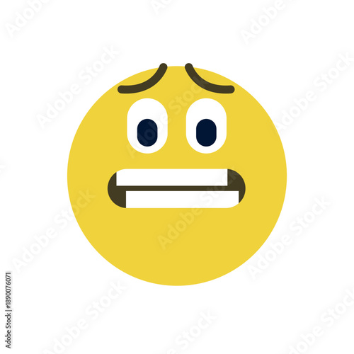 Grimacing Face with clenched teeth nervousness, embarrassment awkwardness expression nervous emoji symbol sign icon vector illustration isolated flat eek