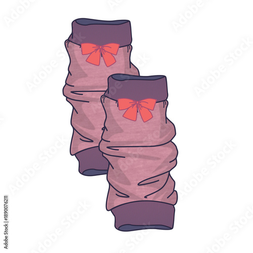 Leg warmers technical flat sketch vector mockup illustration.