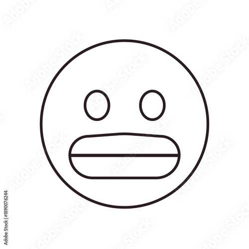 Grimacing Face with clenched teeth nervousness, embarrassment awkwardness expression nervous emoji symbol sign icon vector illustration isolated flat eek