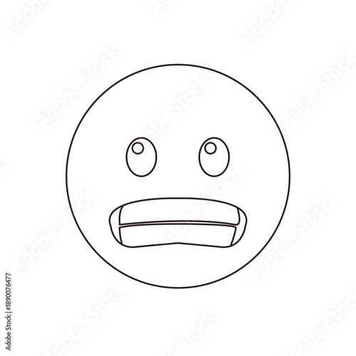 Grimacing Face with clenched teeth nervousness, embarrassment awkwardness expression nervous emoji symbol sign icon vector illustration isolated flat eek