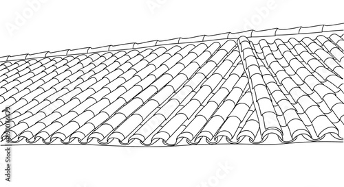 Linear roof tiles pattern: architectural design for structural aesthetics