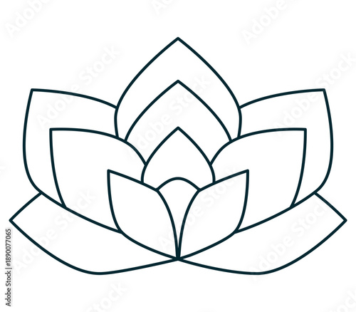 Line Lotus Flower Vector Outline Illustration