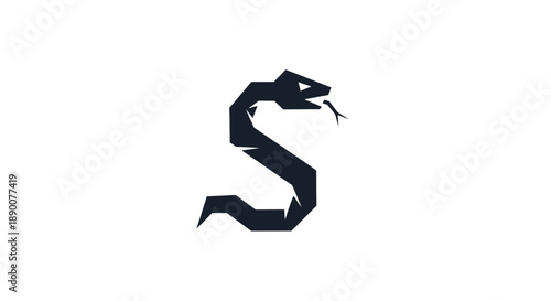 Black snake silhouette coiled and ready.