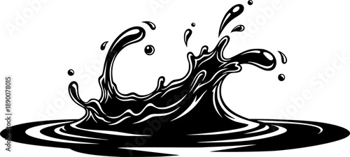 Liquid Spill Water Droplet Icon Vector Illustration