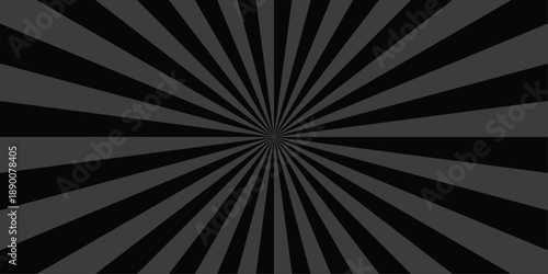 Retro vintage grunge black and grey radial burst sunburst ray pattern. Sunburst vector copyspace background. Vintage sunrays illustration swirl line. Abstract circuses, stripe background design.